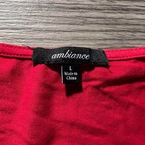 red long sleeve bodycon shirt